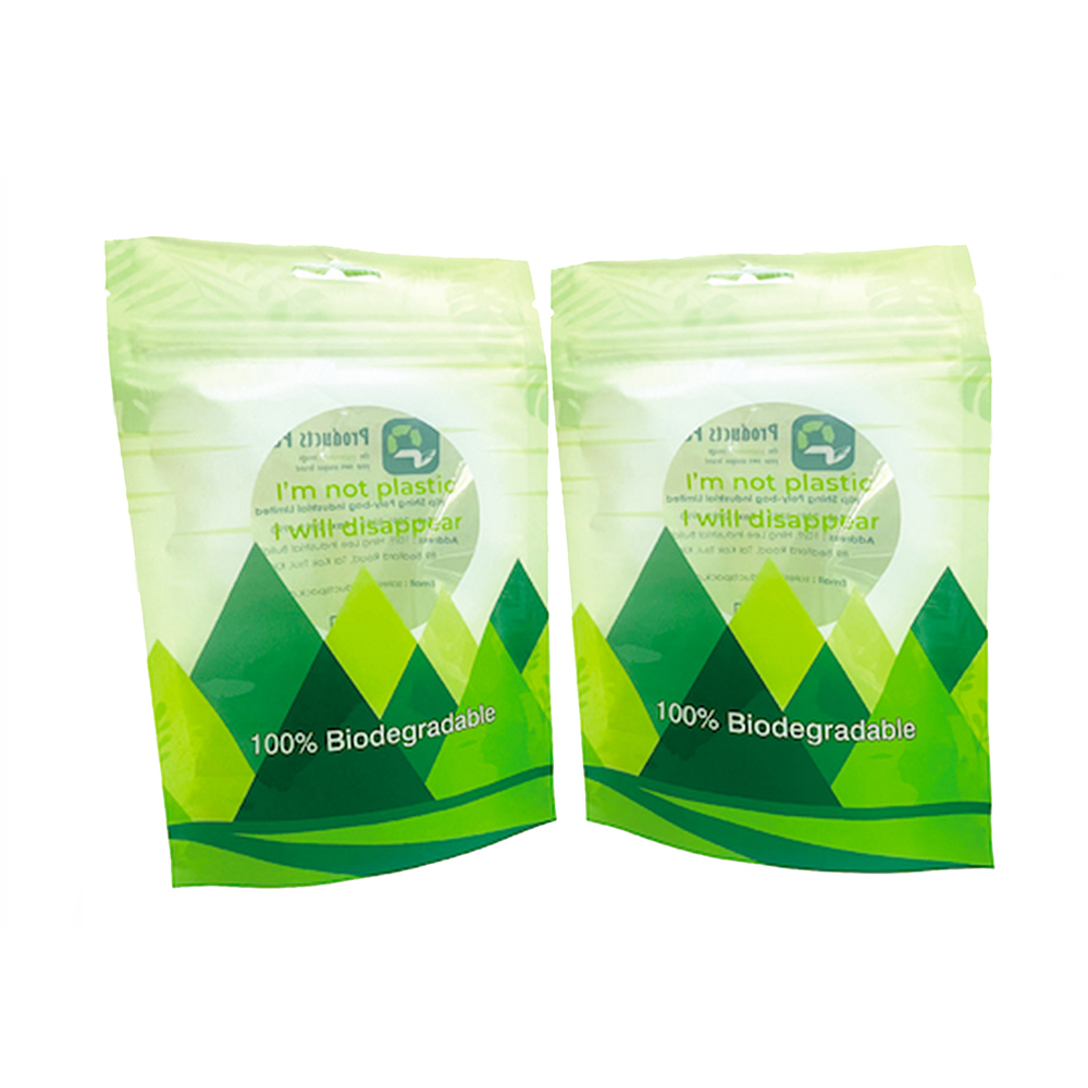 Eco-Friendly Clear 100% Compostable PLA Pouch with Zipper