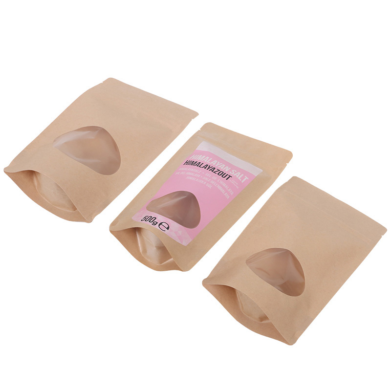 Eco-Friendly Kraft Paper SUP with Oval Window and Zipper