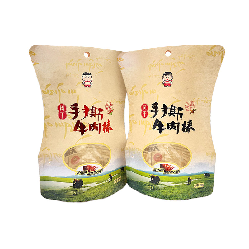Kraft Paper Stand up Pouch Bag with Window and Zipper