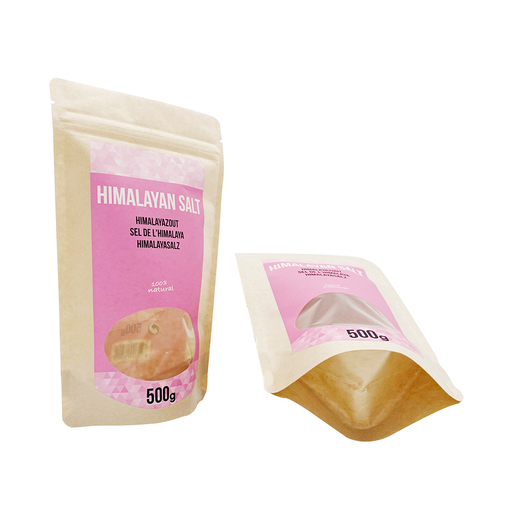 500g Capacity Kraft Stand Up Bags with Window