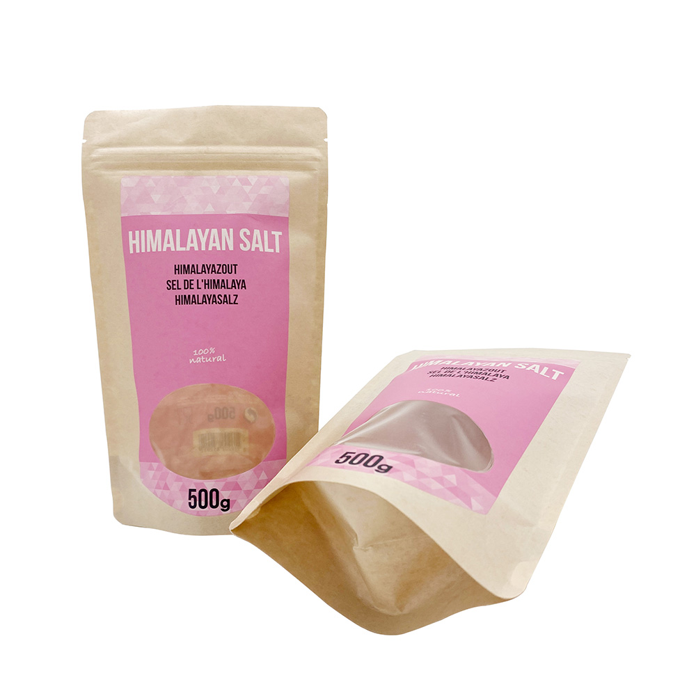 500g Capacity Kraft Stand Up Bags with Window