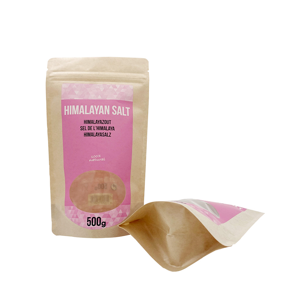 500g Capacity Kraft Stand Up Bags with Window
