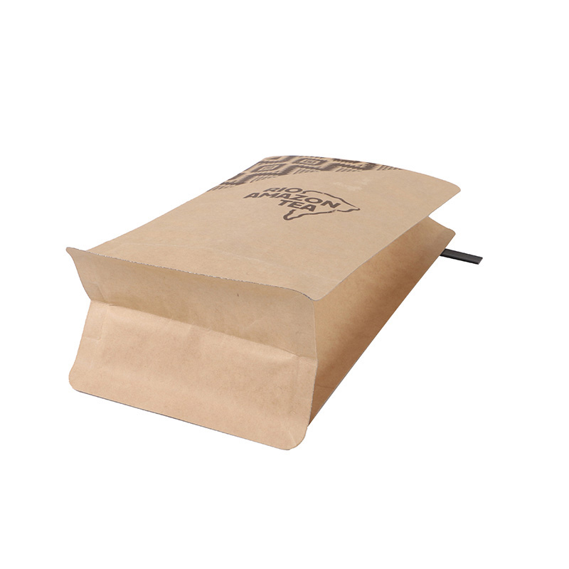 Brown Kraft Paper Flat Bottom Pouch with Zipper
