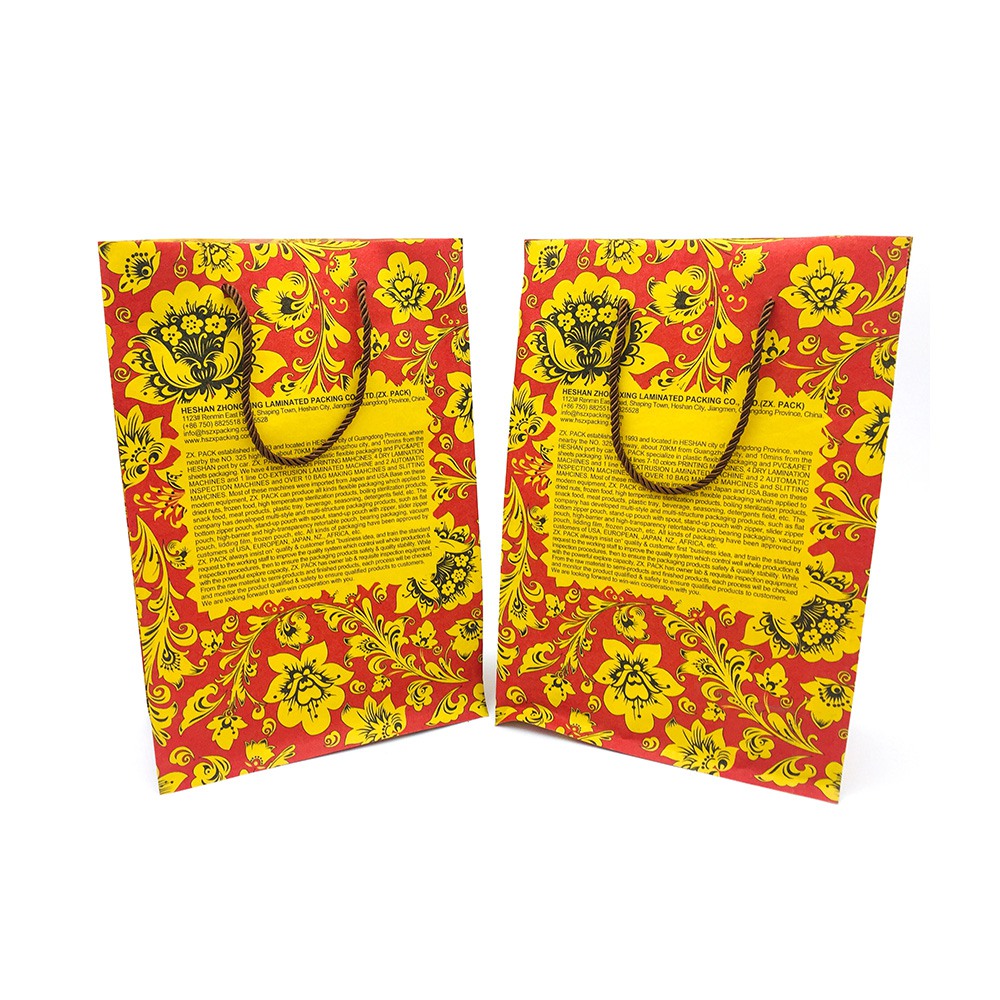 Customized Pattern Kraft Paper Gift Bag with Handle