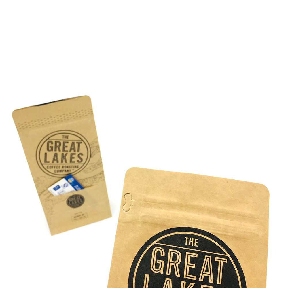 12oz Flat Bottom Brown Kraft Paper Pouch