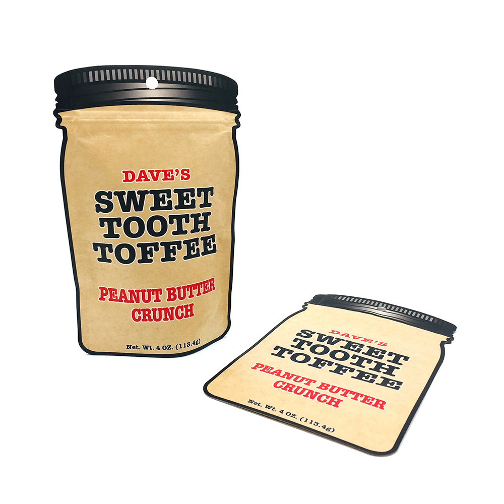 Custom Shaped Kraft Paper Snack Package Bag
