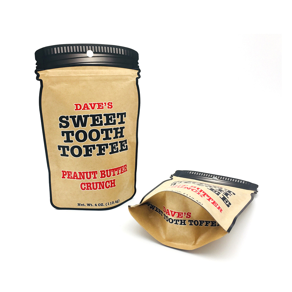 Custom Shaped Kraft Paper Snack Package Bag