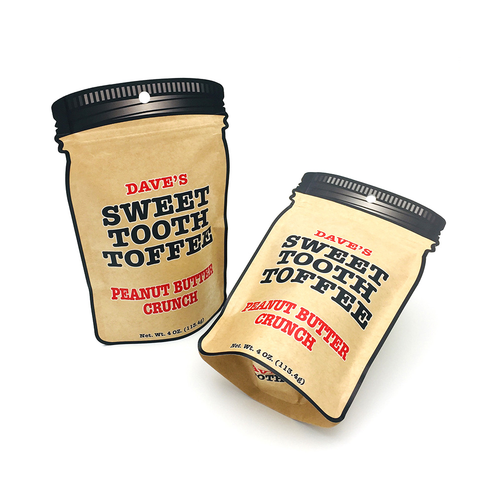 Custom Shaped Kraft Paper Snack Package Bag