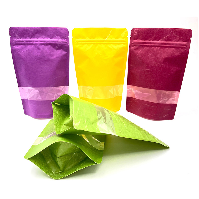 Custom Printed Kraft Paper Stand Up Zipper Pouch