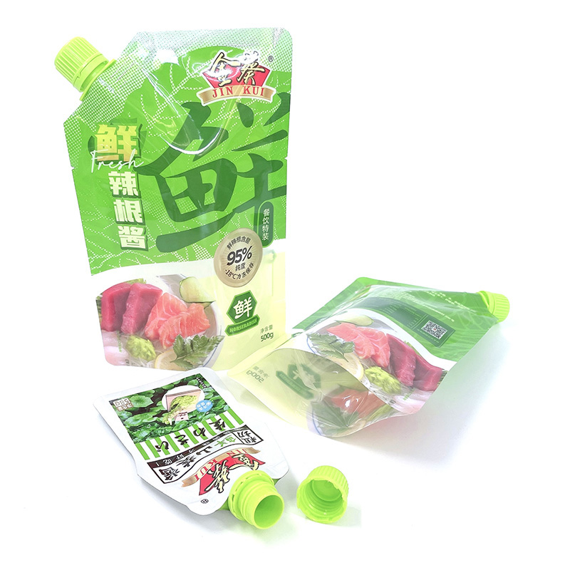 Plastic Packaging Sauce Pouch with Spout
