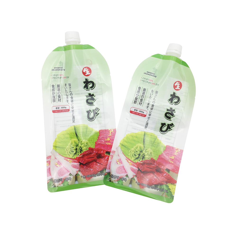 Wasabi Sauce Stand Up Food Spout Pouch