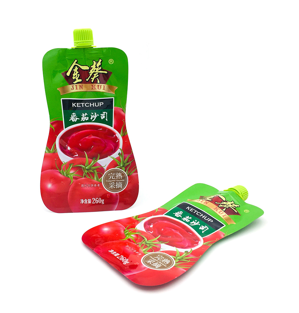 Stand Up Tomato Sauce Packaging Spout Pouch