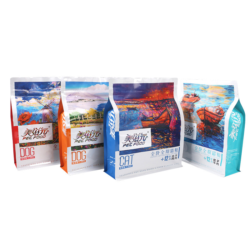 Pet Food Bag 1.5kg Block Bottom Pouch with Ziplock