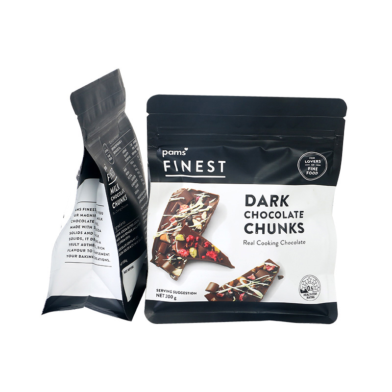 Plastic Packaging Snacks Flat Bottom Pouch with Zipper
