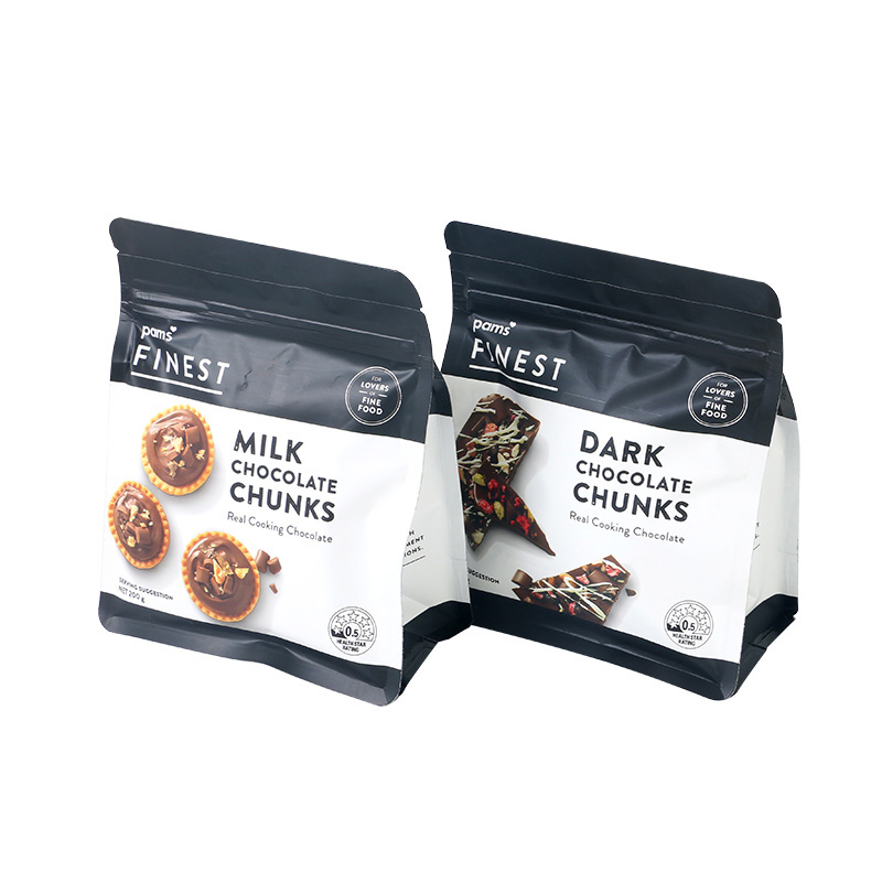 Plastic Packaging Snacks Flat Bottom Pouch with Zipper