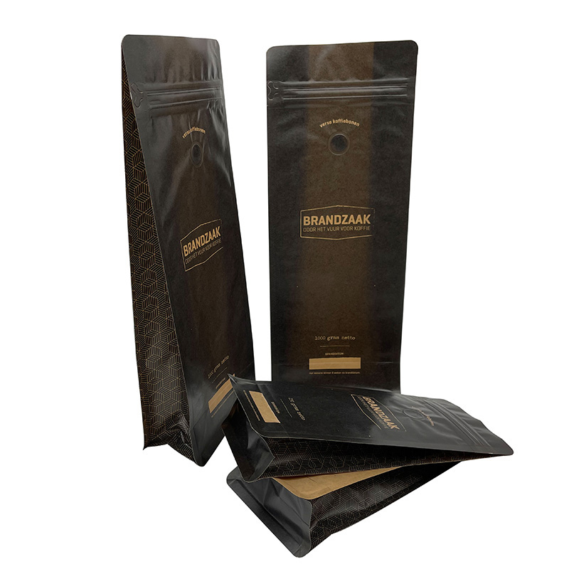 Zipper Flat Bottom Pouch  for Coffee Beans Packaging