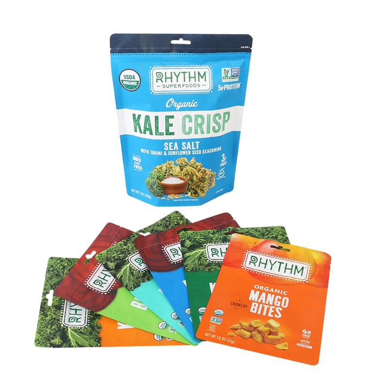 Composite Aluminum Foil Kale Chips Stand Up Bags