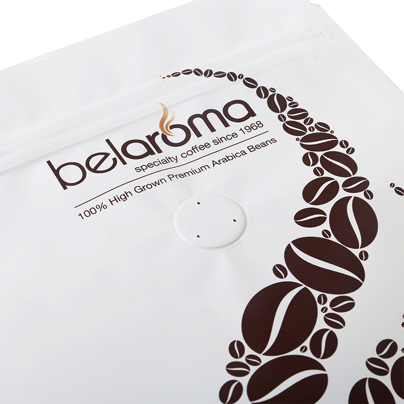 Coffee Stand Up bolsa de aluminio con válvula de cierre cremallera
