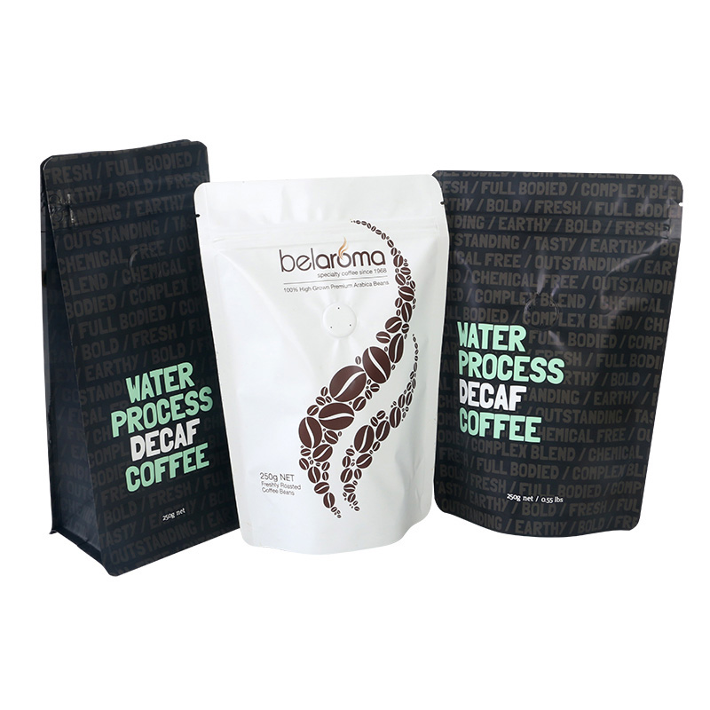 Coffee Stand Up Aluminum Foil Pouch with Ziplock Valve