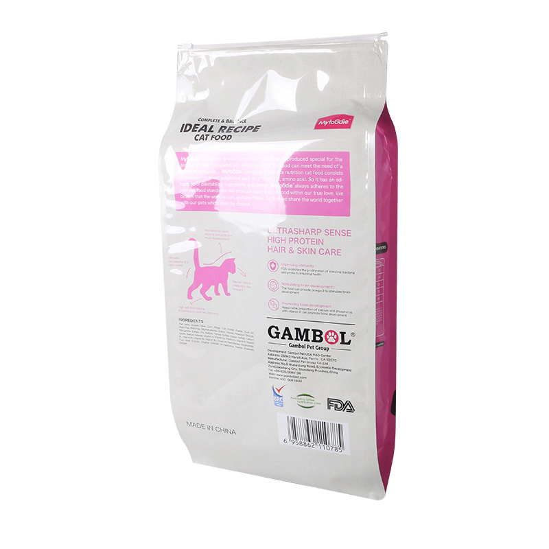 Cat Food White Bag with Slider Zipper