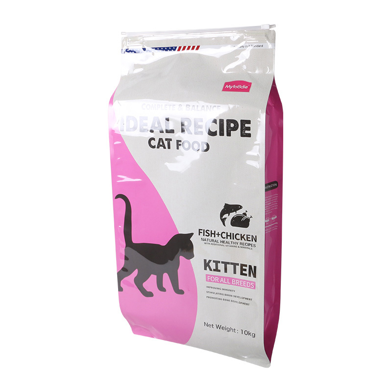 Cat Food White Bag with Slider Zipper