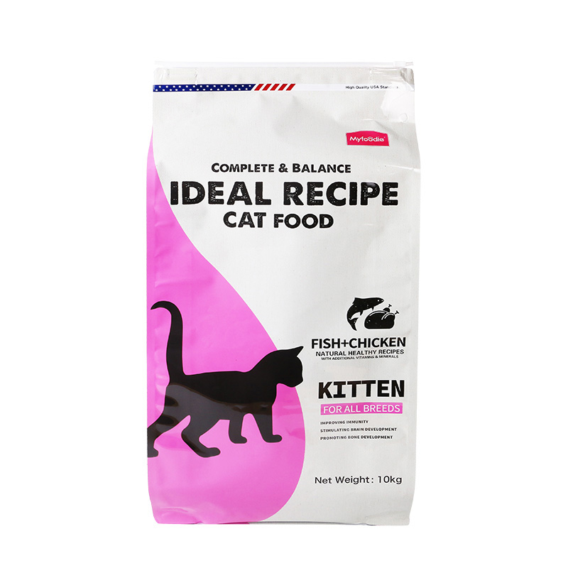 Cat Food White Bag with Slider Zipper