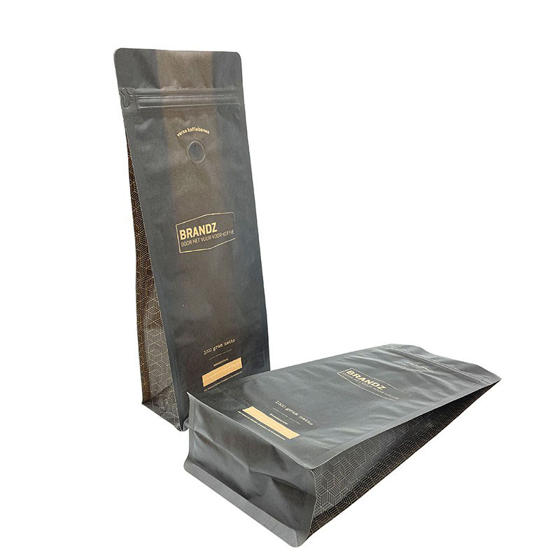 Flat Bottom Coffee Pouch with One Side Valve